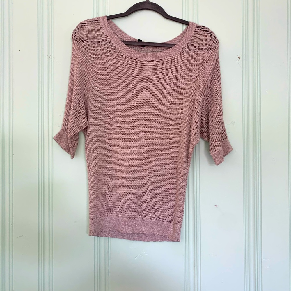 Express silver sparkle scoop neck